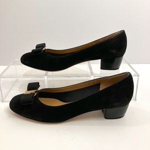 Salvatore Ferragamo Black Suede Pumps Size 8.5